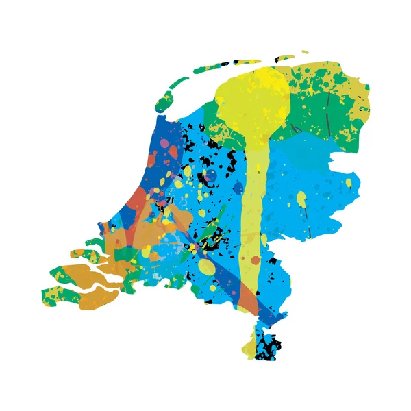 Illustration of a colourfully filled outline of Netherlands — Stock Photo, Image