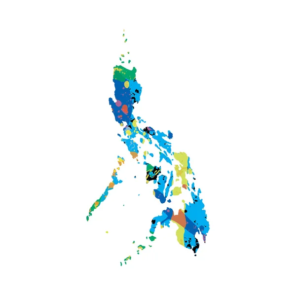 Illustration of a colourfully filled outline of Philippines — Stock Photo, Image