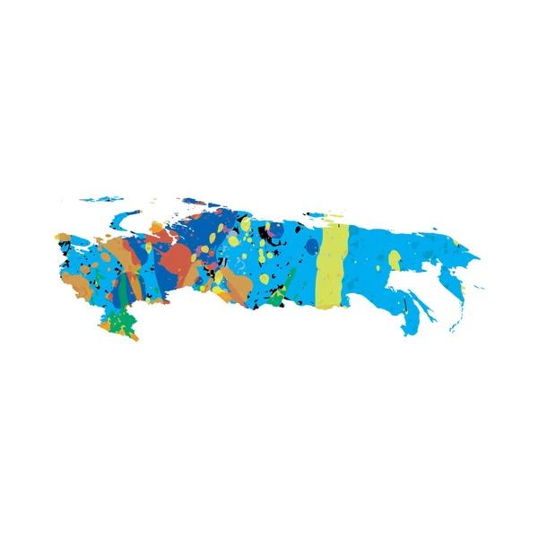 Illustration of a colourfully filled outline of Russia — Stock Photo, Image