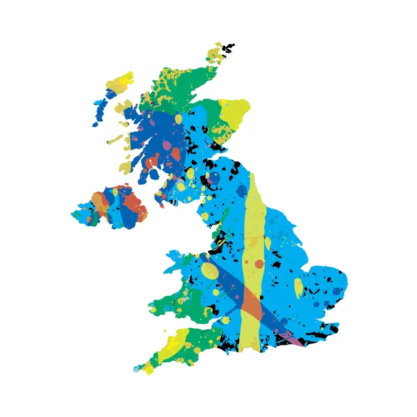 Ilustración de un esquema colorido del Reino Unido — Foto de Stock