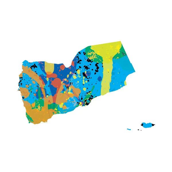 Illustration of a colourfully filled outline of Yemen — Stock Photo, Image
