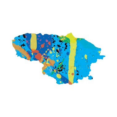 Litvanya rengarenk doldurulmuş anahat çizimi