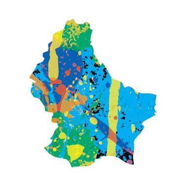 rengarenk doldurulmuş anahat Lüksemburg çizimi