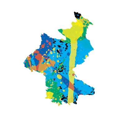 Kuzey Kore rengarenk doldurulmuş anahat çizimi