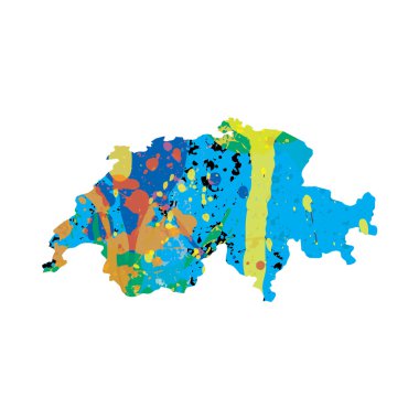 rengarenk doldurulmuş anahat İsviçre'nin Gösterimi