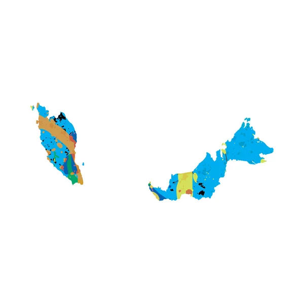 Illustratie van een kleurrijk Gevulde omtrek van Maleisië — Stockvector