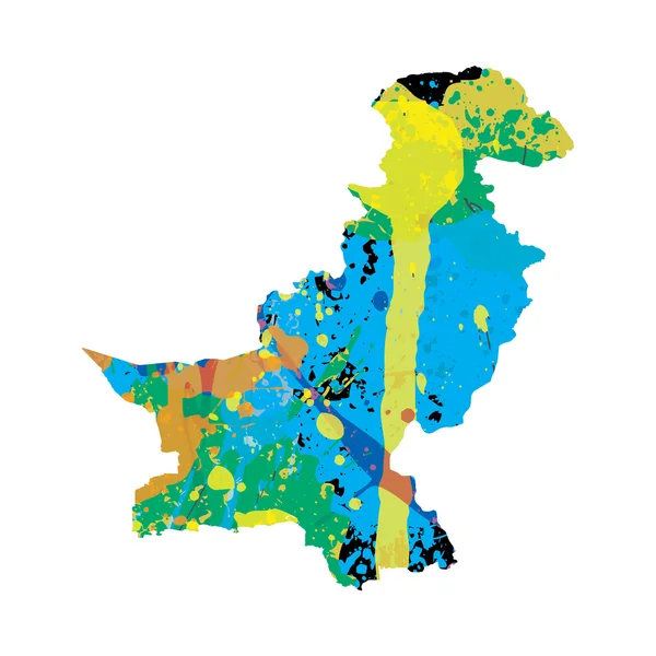 Illustration d'un contour coloré du Pakistan — Image vectorielle