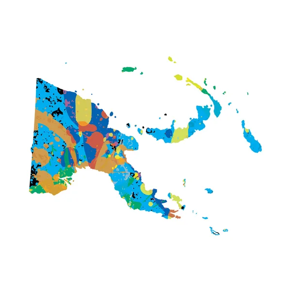 Ilustracja barwnie wypełnione zarys Papui-Nowej Gwinei — Wektor stockowy