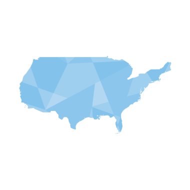 resimde rengarenk doldurulmuş anahat Amerika Birleşik Devletleri