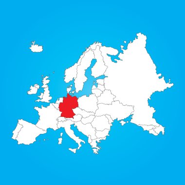 Avrupa Haritası ile seçilen ülke ofgermany