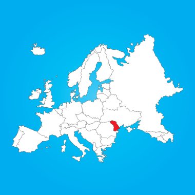 Avrupa Haritası ile seçilen ülke ofmoldova