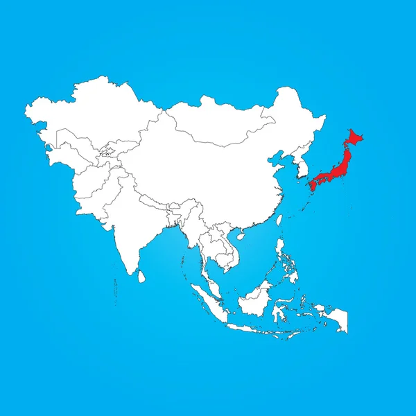 Carte de l'Asie avec un pays sélectionné du Japon — Photo