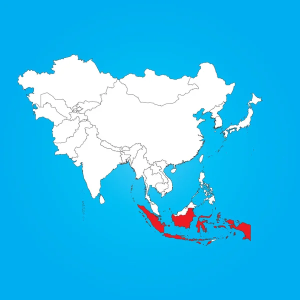 Map of Asia with a selected country of Singapore — Stock Photo, Image