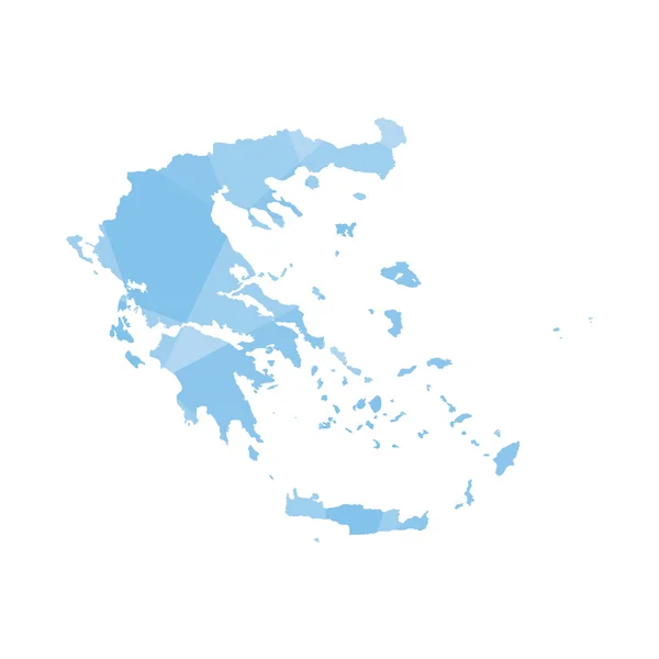 Illustration of a colourfully filled outline of Greece — Stock Photo, Image