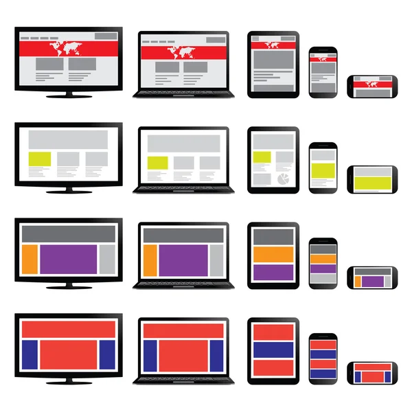 Illustration of Wireframe Fluid Web Design — Stock Photo, Image