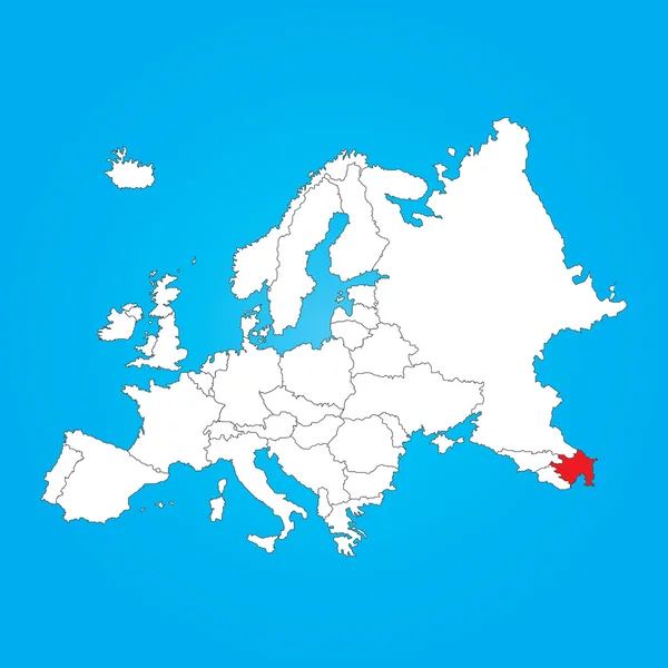 Карта Европы с выбранной страной Азербайджана — стоковое фото