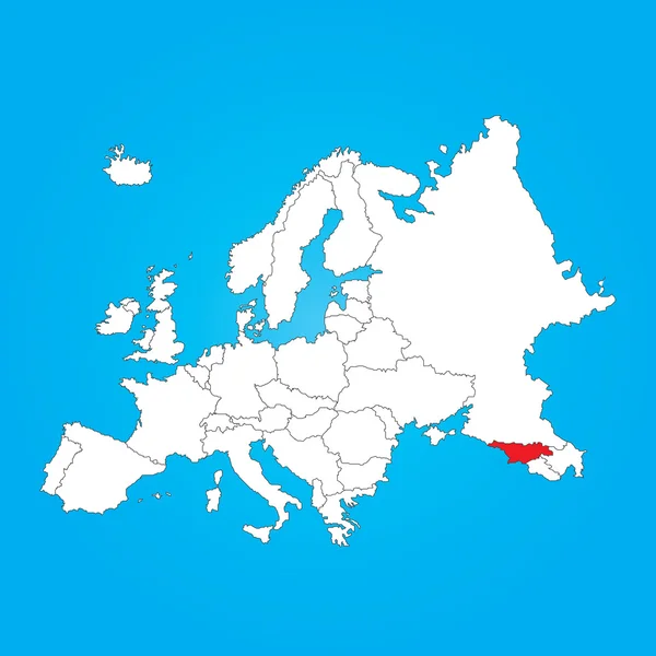 Карта Европы с выбранной Грузией — стоковое фото