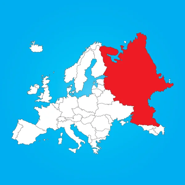 Карта Европы с выбранной страной России — стоковое фото