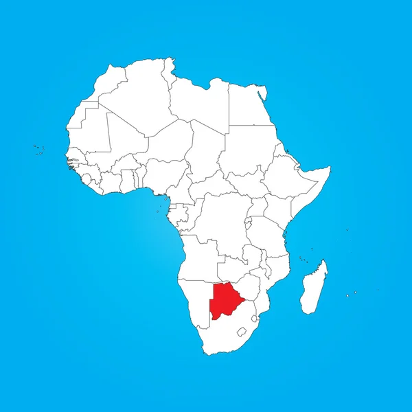 Map of Africa with a selected country of Botswana — Stock Photo, Image