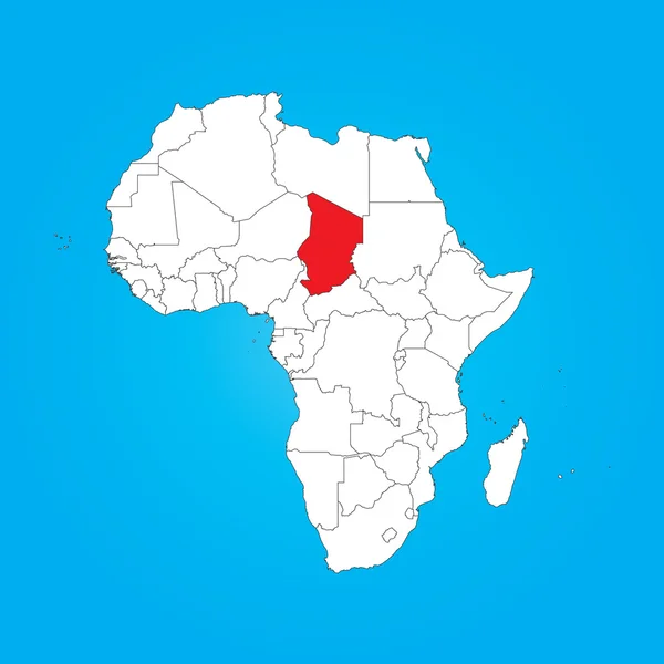 Map of Africa with a selected country of Chad — Stock Photo, Image