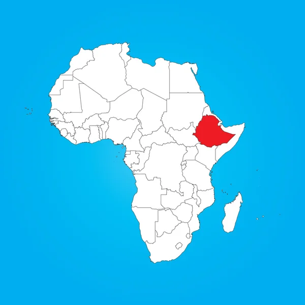 Ethiopië op Afrika kaart — Stockfoto © kerdazz7 #28738429