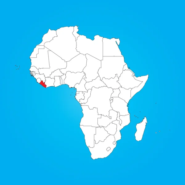 Map of Africa with a selected country of Liberia — Stock Photo, Image