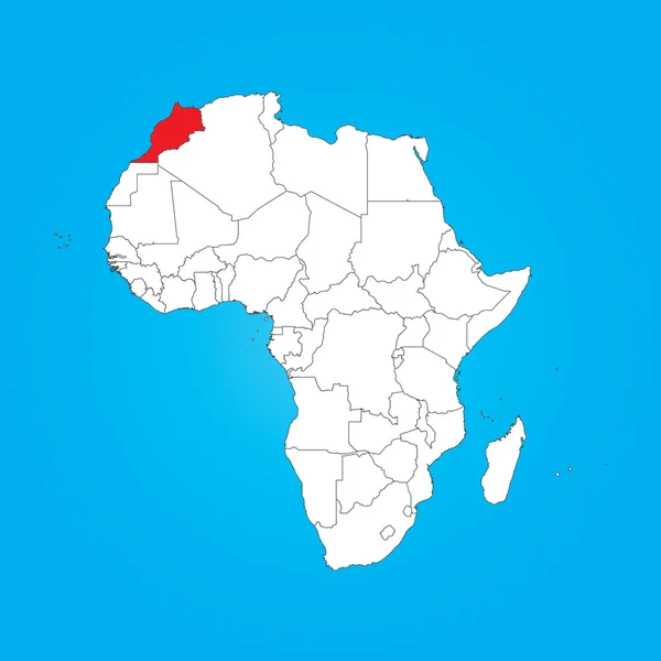 Карта Африки з вибраної країни Марокко — стокове фото