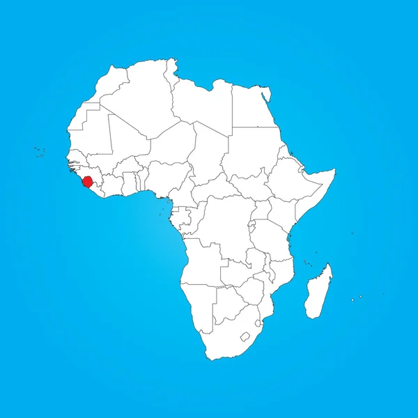 Map of Africa with a selected country of Sierra Leone — Stock Photo, Image