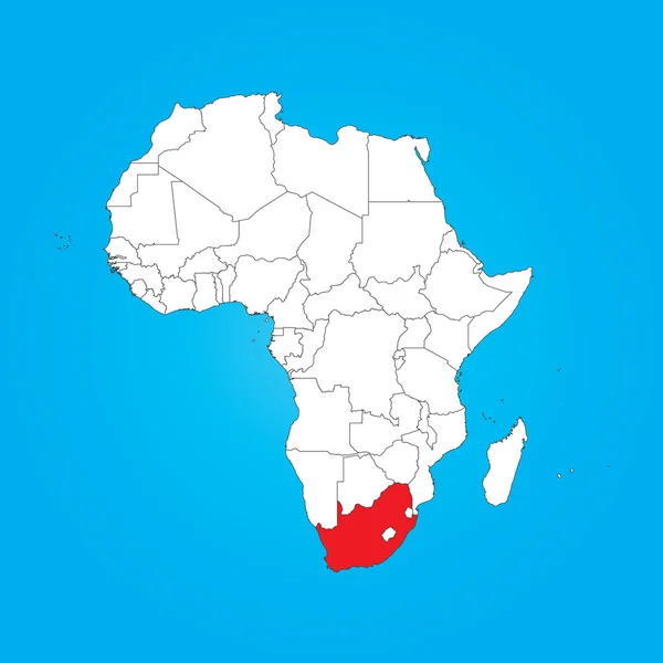 Карта Африки с выбранной страной ЮАР — стоковое фото