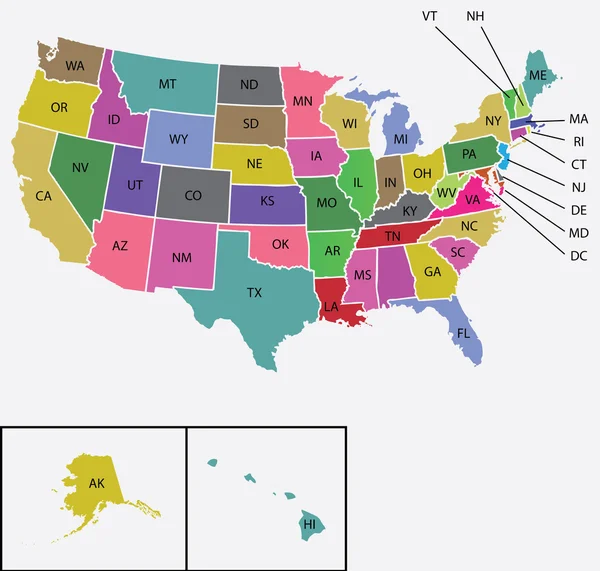 Mapa de los Estados Unidos de América — Foto de Stock