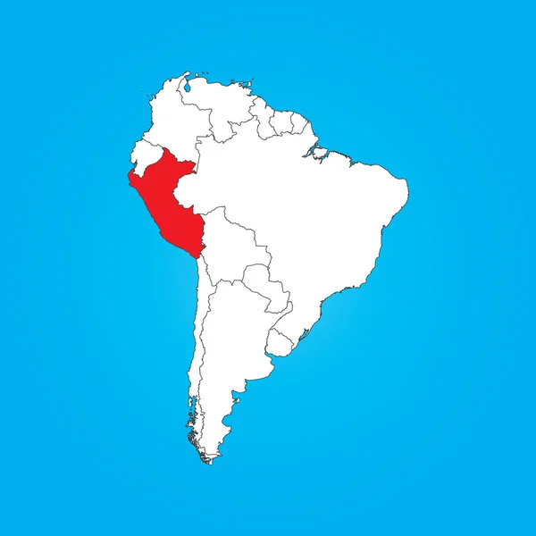 南アメリカのペルーの選択した国の地図 — ストック写真