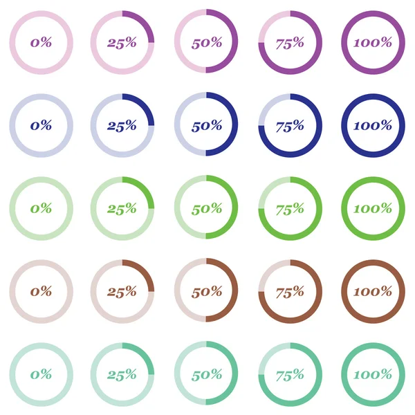 Illustrated set of loading status icons — Stock Photo, Image