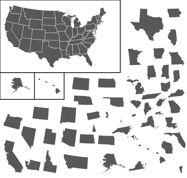 Mapa dos Estados Unidos da América — Fotografia de Stock