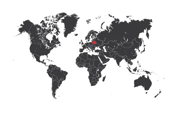 Mapa del mundo con un país seleccionado de Bielorrusia — Foto de Stock