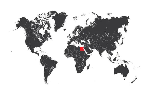 Map of the world with a selected country of Egypt — Stock Photo, Image