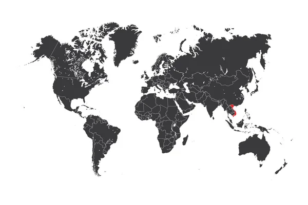 Mapa do mundo com um país selecionado do Vietnã — Fotografia de Stock