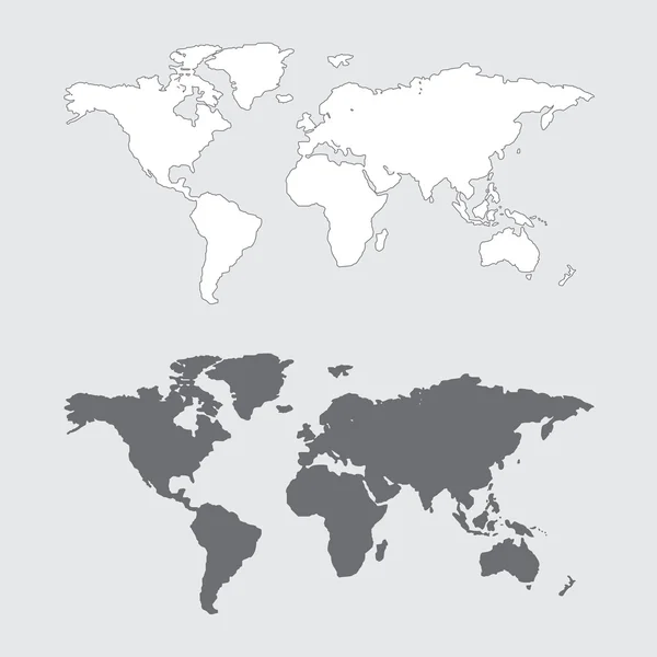 Abbildung eines sehr feinen Umrisses der Welt (mit Länderangabe) — Stockfoto