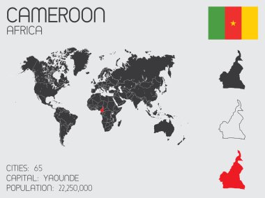 Infographic öğeleri kümesi Kamerun ülke için