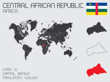 Infographic öğeleri kümesi Merkezi Afrika R ülke için