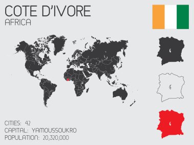 Infographic öğeleri kümesi Fildişi Sahili ülke için