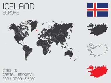 Infographic öğeleri kümesi İzlanda ülke için