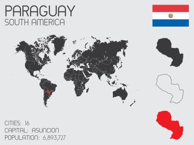 Infographic öğeleri kümesi Paraguay ülke için
