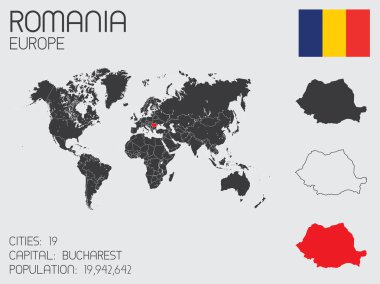 Infographic öğeleri kümesi Romanya ülke için
