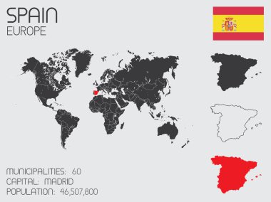 Infographic öğeleri kümesi İspanya ülke için