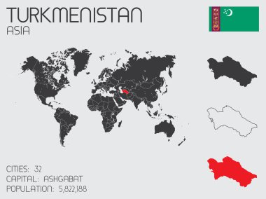 Infographic öğeleri kümesi Türkmenistan ülke için