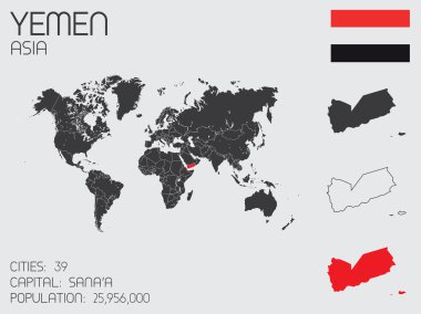 Infographic öğeleri kümesi Yemen ülke için