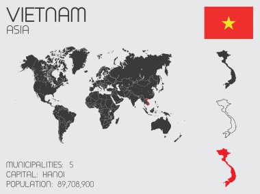Infographic öğeleri kümesi Vietnam ülke için