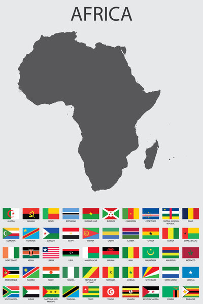 A Set of Infographic Elements for the Country of Africa