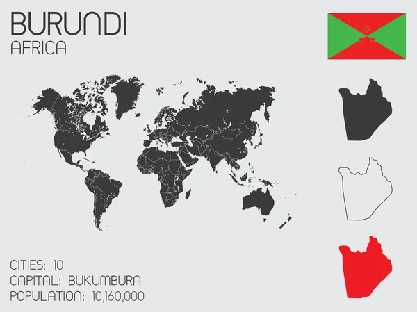 Conjunto de elementos infográficos para o país do Burundi — Fotografia de Stock