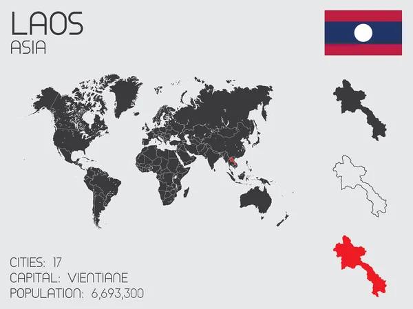 Набор инфографических элементов для страны Лаос — стоковое фото